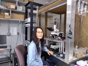 Dr. Liu in research lab